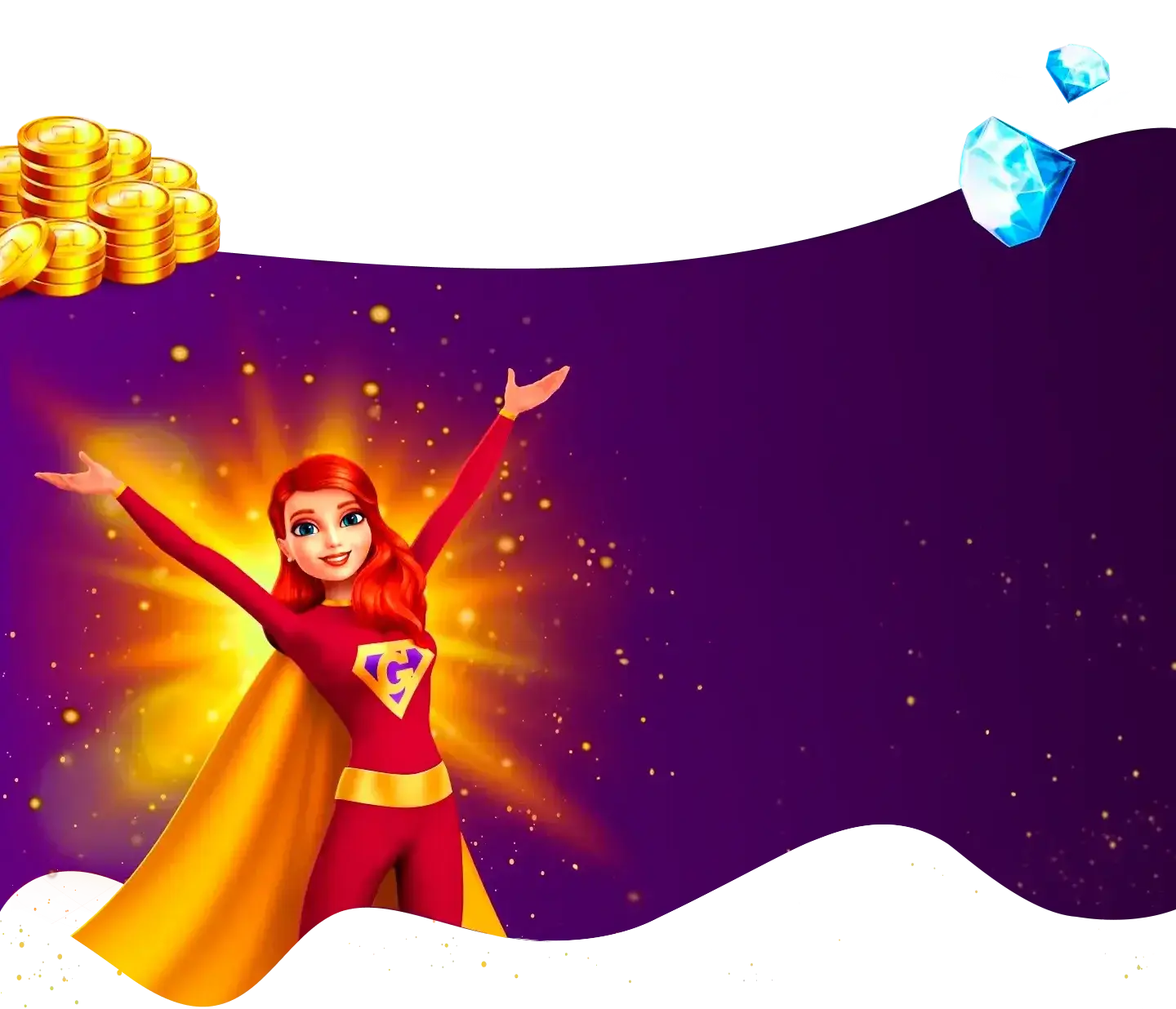 Gambino Slots welcome section character illustration