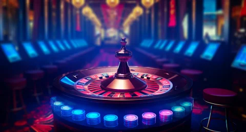 Futuristic roulette wheel - AI in online casinos