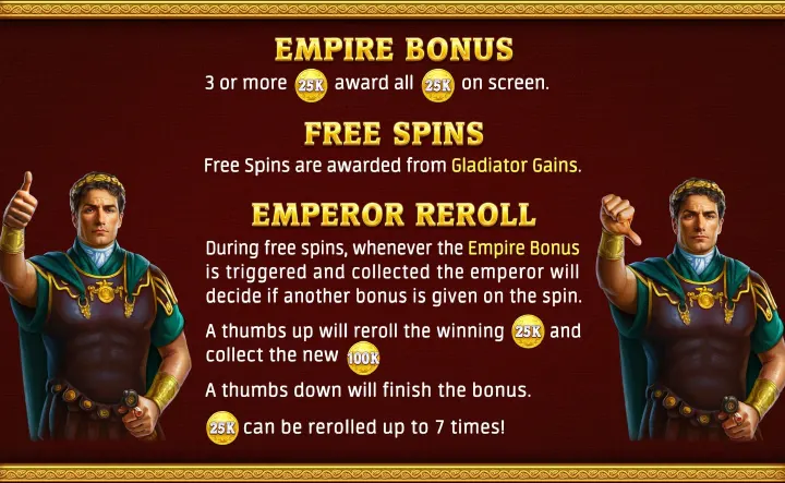 Emperor Reroll Bonus on Rise of the Gladiator