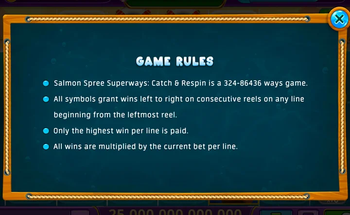Salmon Spree Superways: Catch & Respin Game Rules